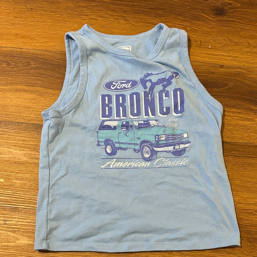 Ford Light Blue Kids Tank Top with Bronco Graphic